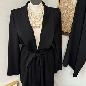Plus size Elegant Black Women's 2pc Suit 3X